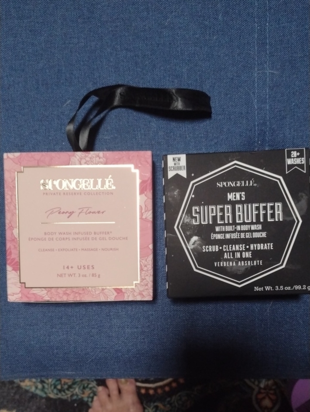 Spongelle Peony Flower & Men's Super Buffer Dual Pack – Pink & Black